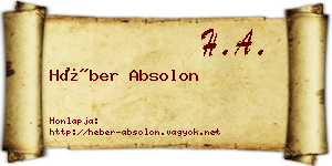 Héber Absolon névjegykártya